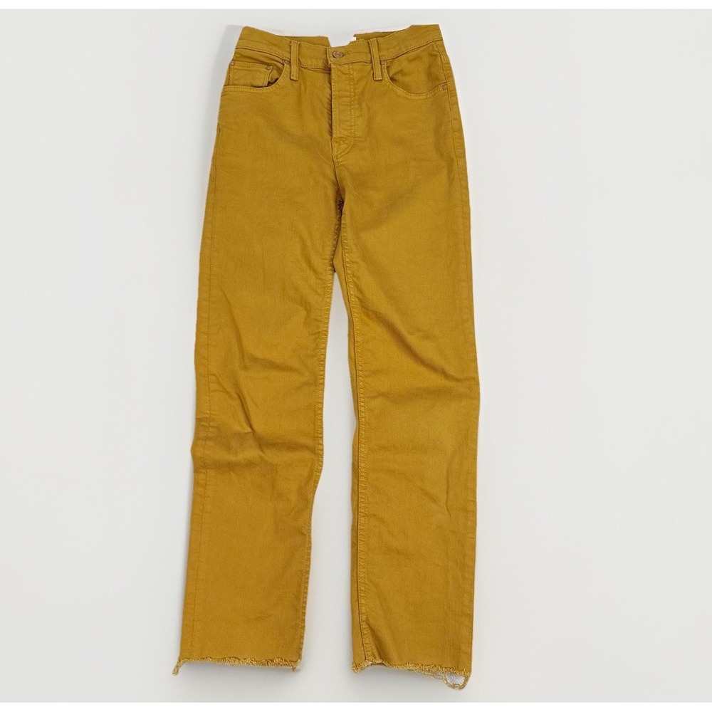 MOTHER The Tomcat Ankle Fray Play Date Womens 25 Mustard 27" $238